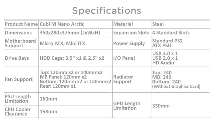 Vỏ Case Xigmatek Cubi M Nano Arctic EN44960