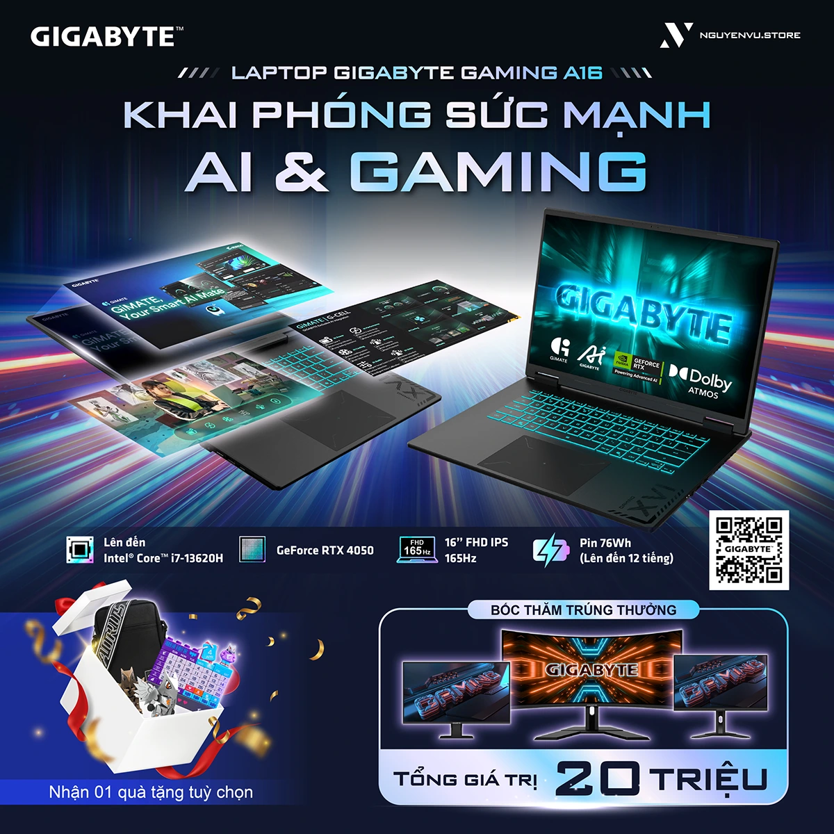 GIGABYTE GAMING A16 - Khai phóng sức mạnh AI & Gaming