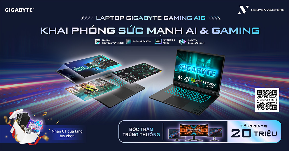 GIGABYTE GAMING A16 - Khai phóng sức mạnh AI & Gaming