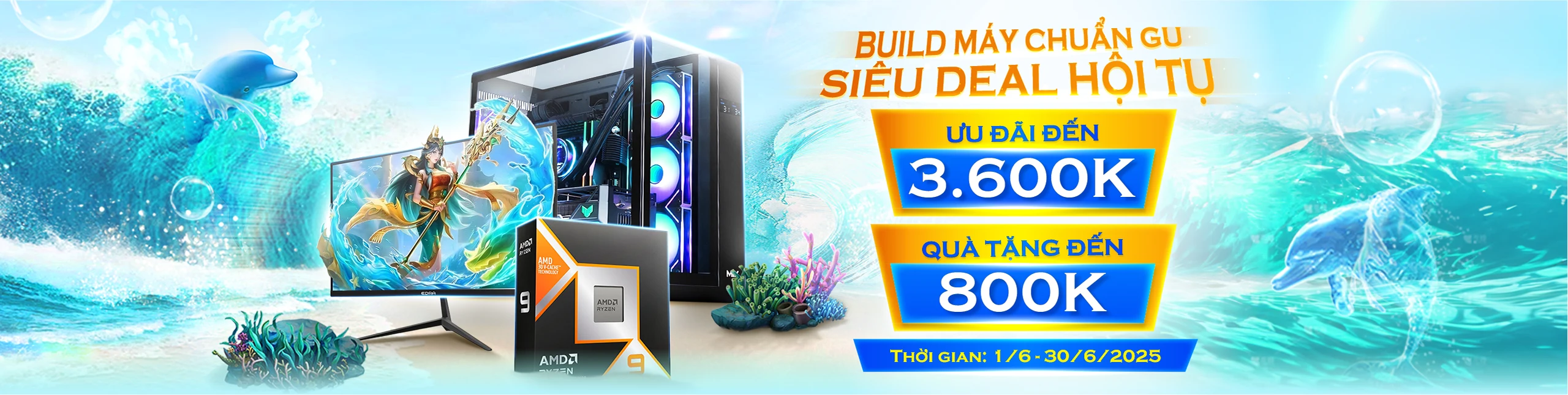Build PC ưu đãi đến 3.6 triệu, quà tặng đến 800K