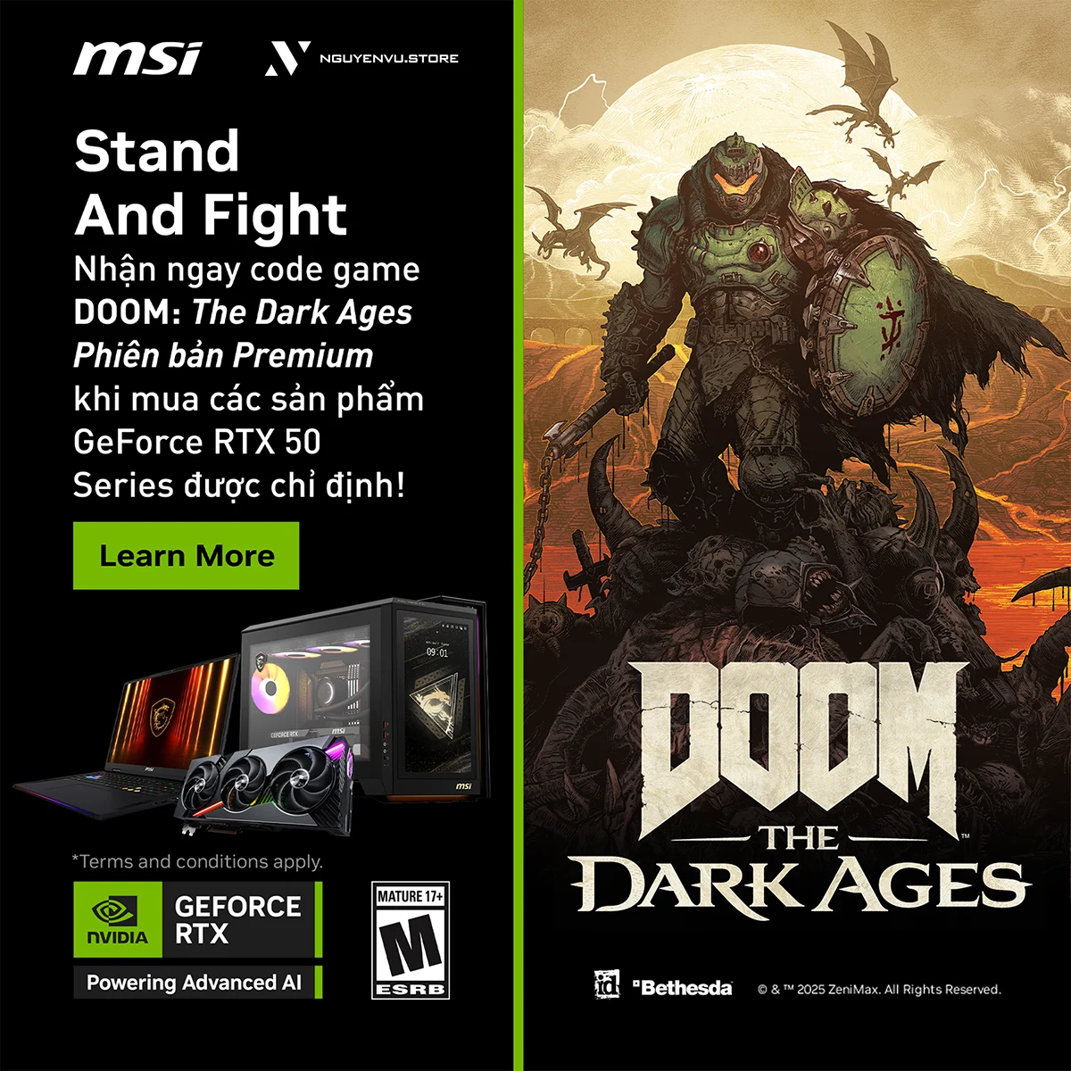 Nhận code game DOOM: The Dark Ages khi mua RTX 50 Series
