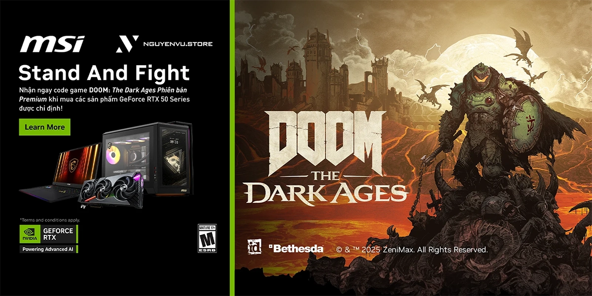 Nhận code game DOOM: The Dark Ages khi mua RTX 50 Series