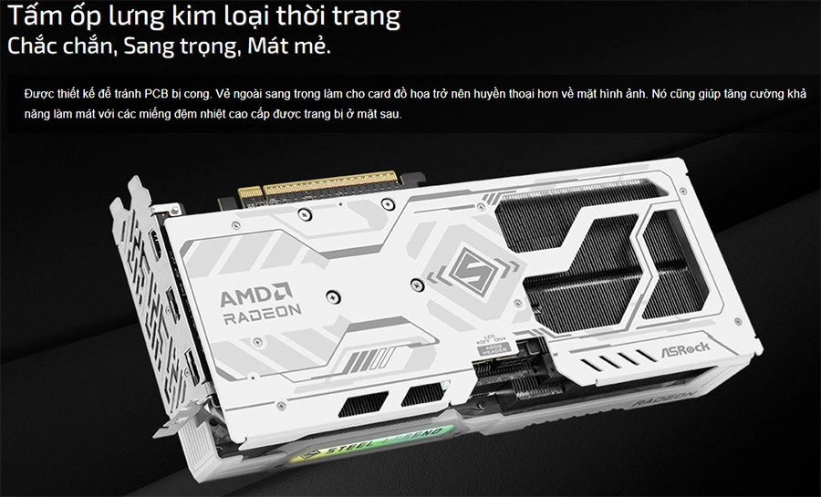 Card màn hình ASRock AMD Radeon RX 9060 XT Steel Legend 8GB OC (RX9060XT SL 8GO)