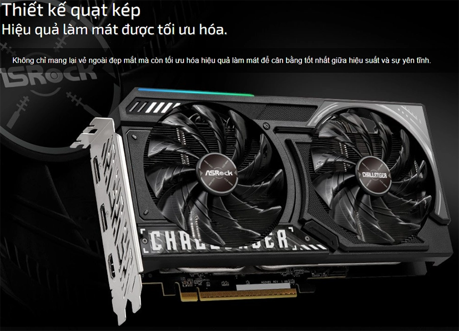 Card màn hình ASRock AMD Radeon RX 9060 XT Challenger 16GB OC