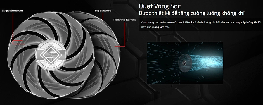 Card màn hình ASRock AMD Radeon RX 9060 XT Steel Legend 16GB OC (RX9060XT SLD 16G)