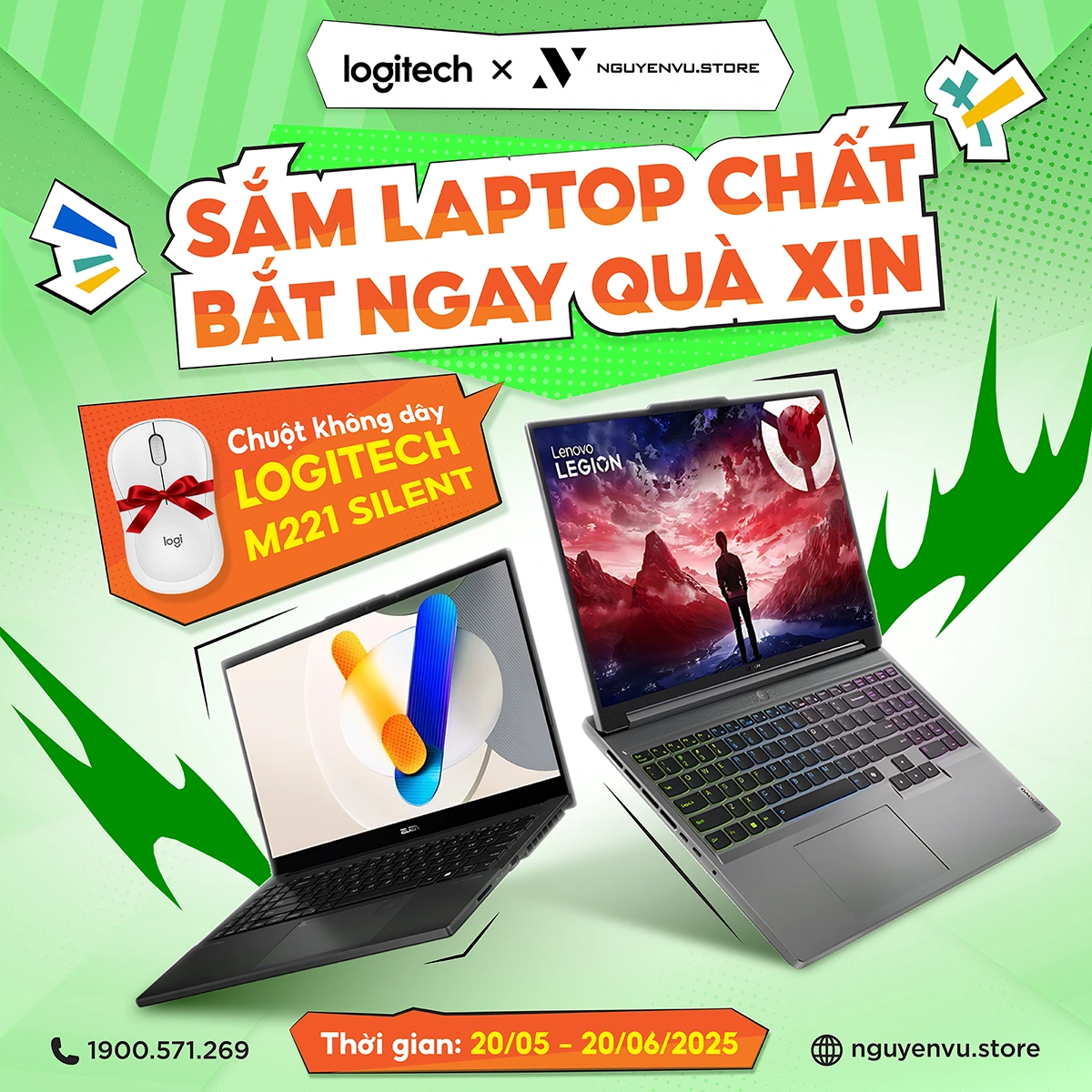 [Logitech X Nguyễn Vũ] Tặng ngay Logitech M221 Silent khi mua laptop bất kỳ