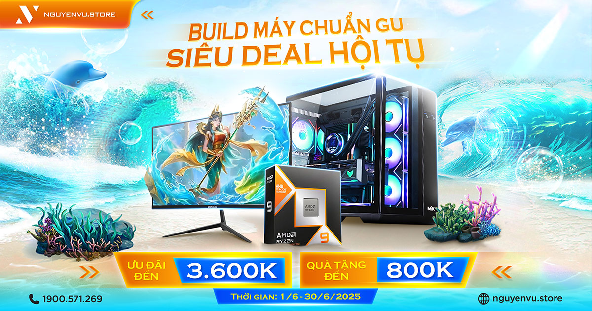 Build PC ưu đãi đến 3.6 triệu, quà tặng đến 800K