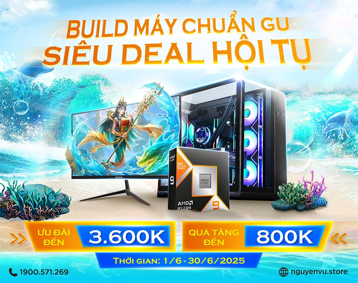 Build PC ưu đãi đến 3.6 triệu, quà tặng đến 800K