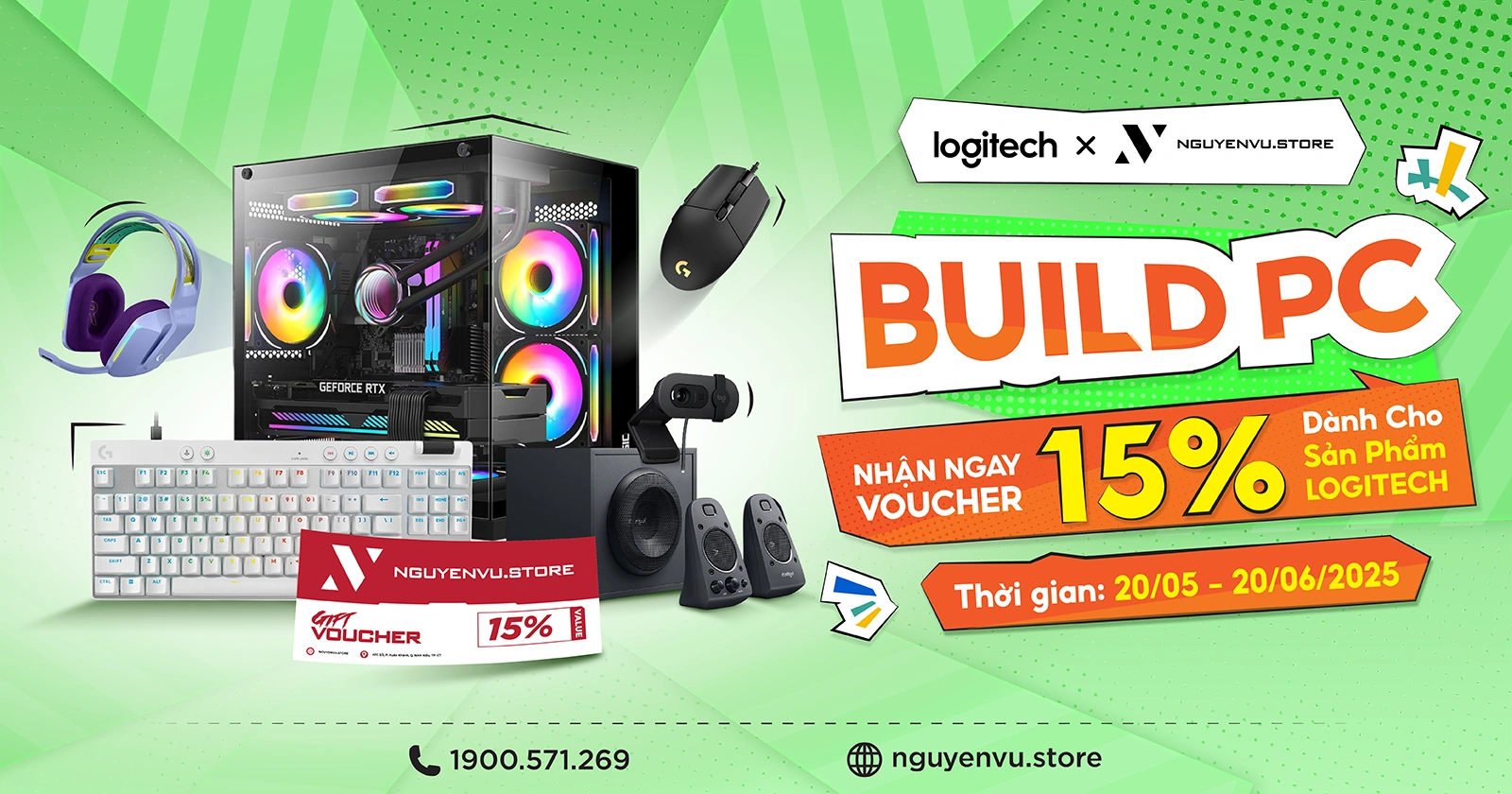 [Nguyễn Vũ X Logitech] Build PC nhận ngay voucher giảm giá 15% dành cho sản phẩm Logitech