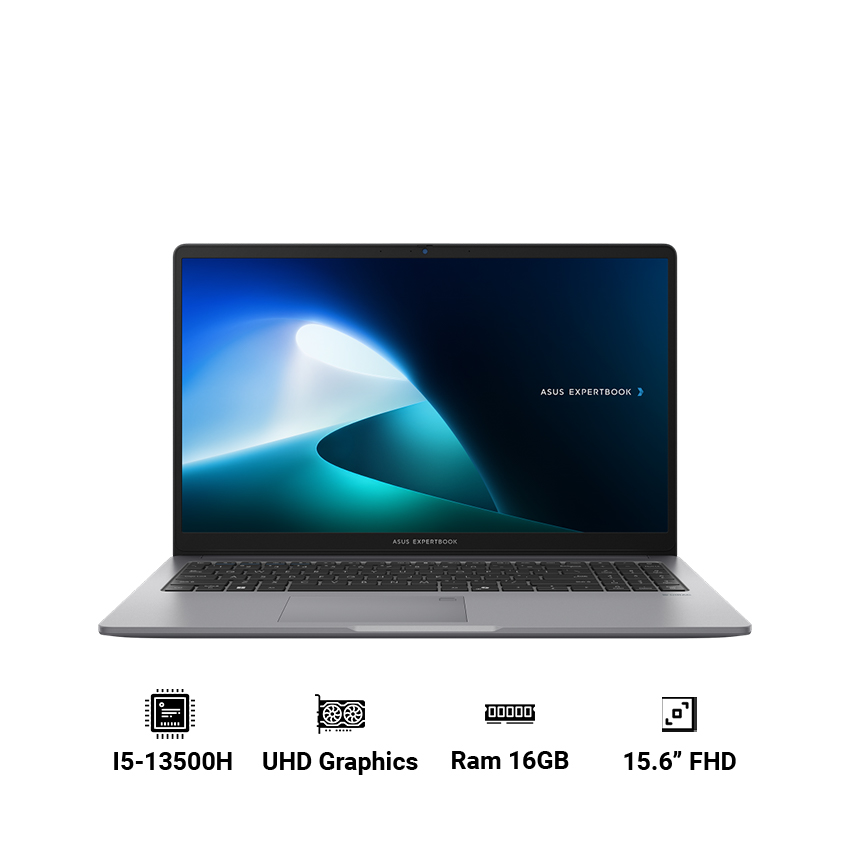 Laptop ASUS ExpertBook P1503CVA-i516-50W (Intel Core i5-13420H | Intel UHD | 16GB | 512GB | 15.6 inch FHD Win 11 | Xám)