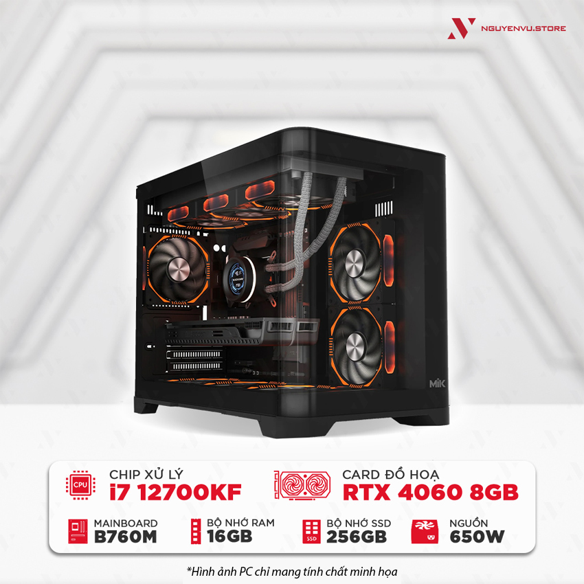 Máy tính chơi game NVS Intel i7 12700KF RTX 4060 8GB