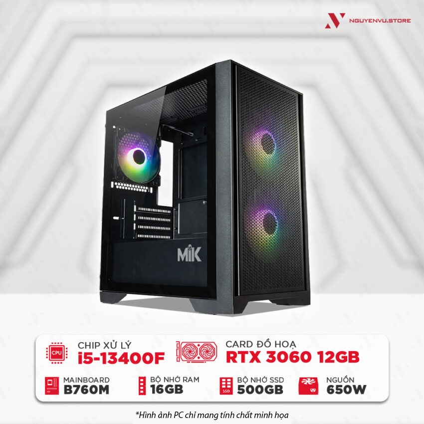 Máy tính PC Gaming NVS i5-13400F RTX 3060 12GB