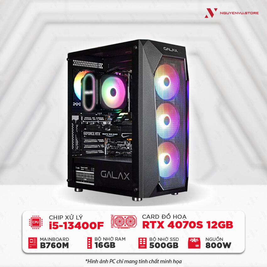 Máy tính PC Gaming NVS i5 13400F RTX 4070 Super 12GB