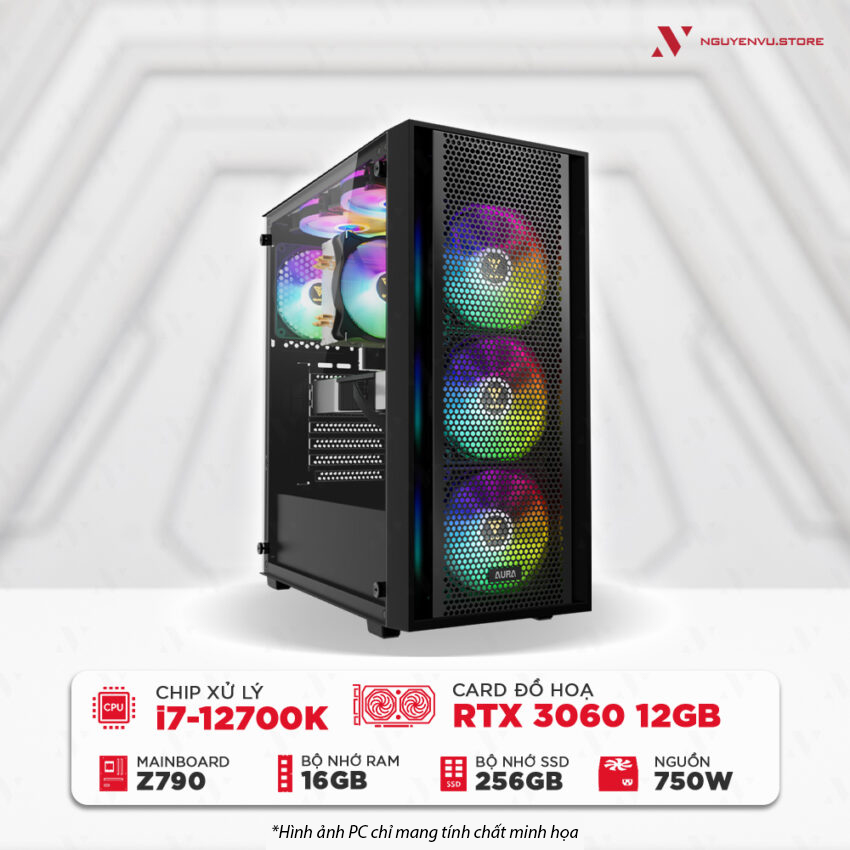 Máy tính PC Gaming NVS Intel i7-12700K RTX 3060 8GB