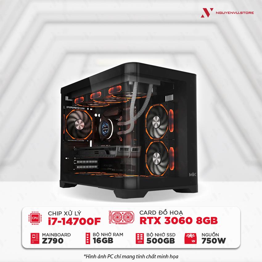 Máy tính PC Gaming NVS Intel i7-14700F RTX 3060 8GB