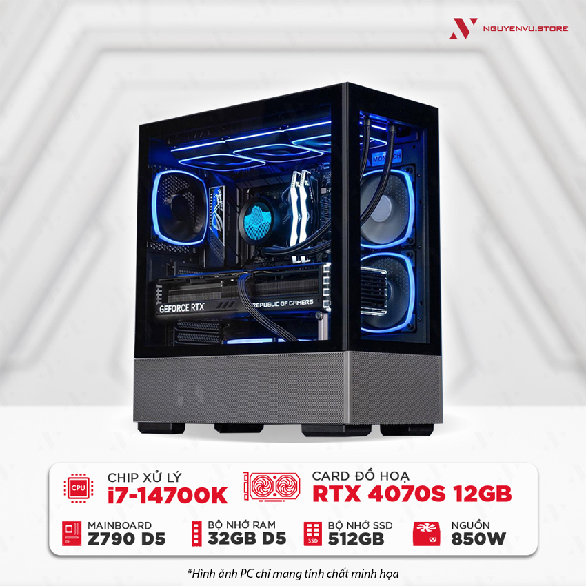 Máy tính PC Gaming NVS Intel i7-14700K RTX 4070 Super 12GB