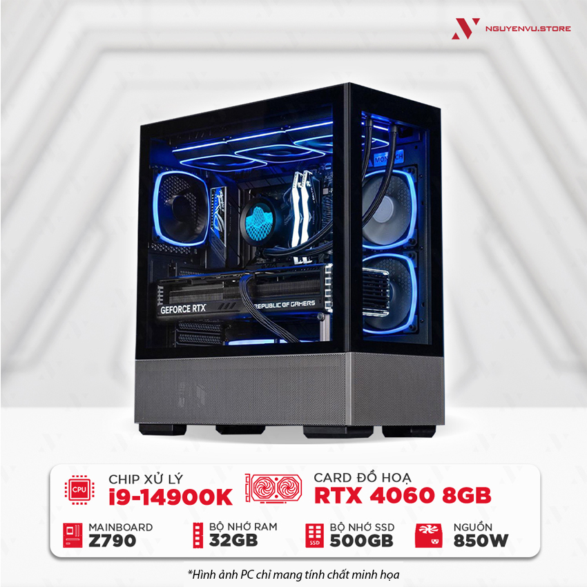 Máy tính PC Gaming NVS Intel i9-14900K RTX 4060 8GB
