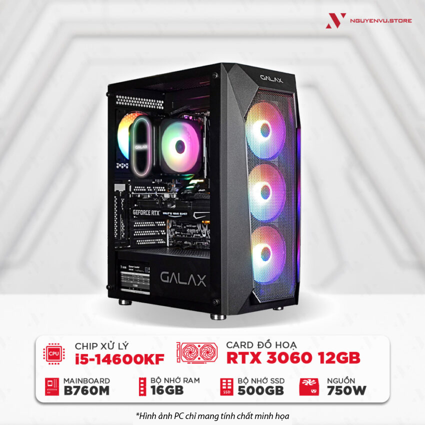 Máy tính PC Gaming NVS i5-14600KF RTX 3060 12GB