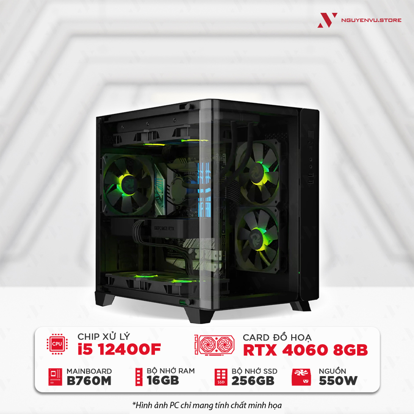 Máy tính chơi game NVS Intel i5-12400F - RTX 4060 8GB