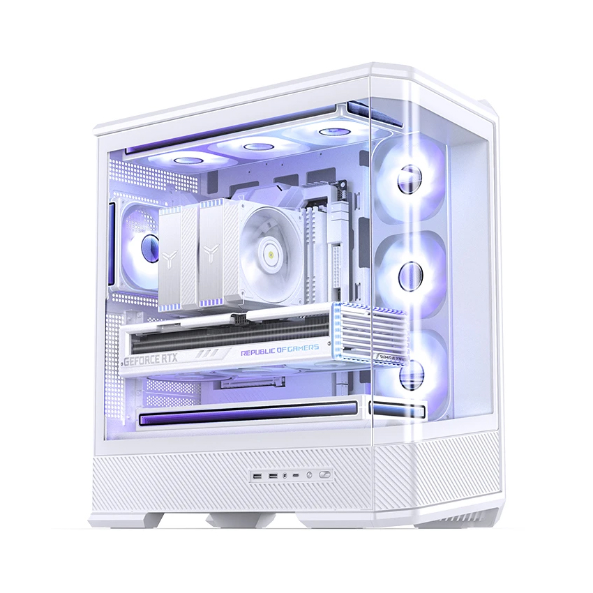 Vỏ case Jonsbo D400 (Black/White) - Trắng