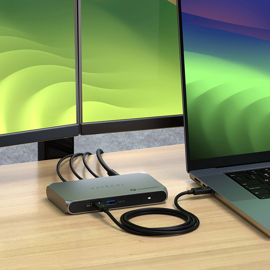 Dock Thunderbolt 4 Satechi Slim Hub Pro 5 in 1 (xuất 8K, PD 96W, 40Gbps)