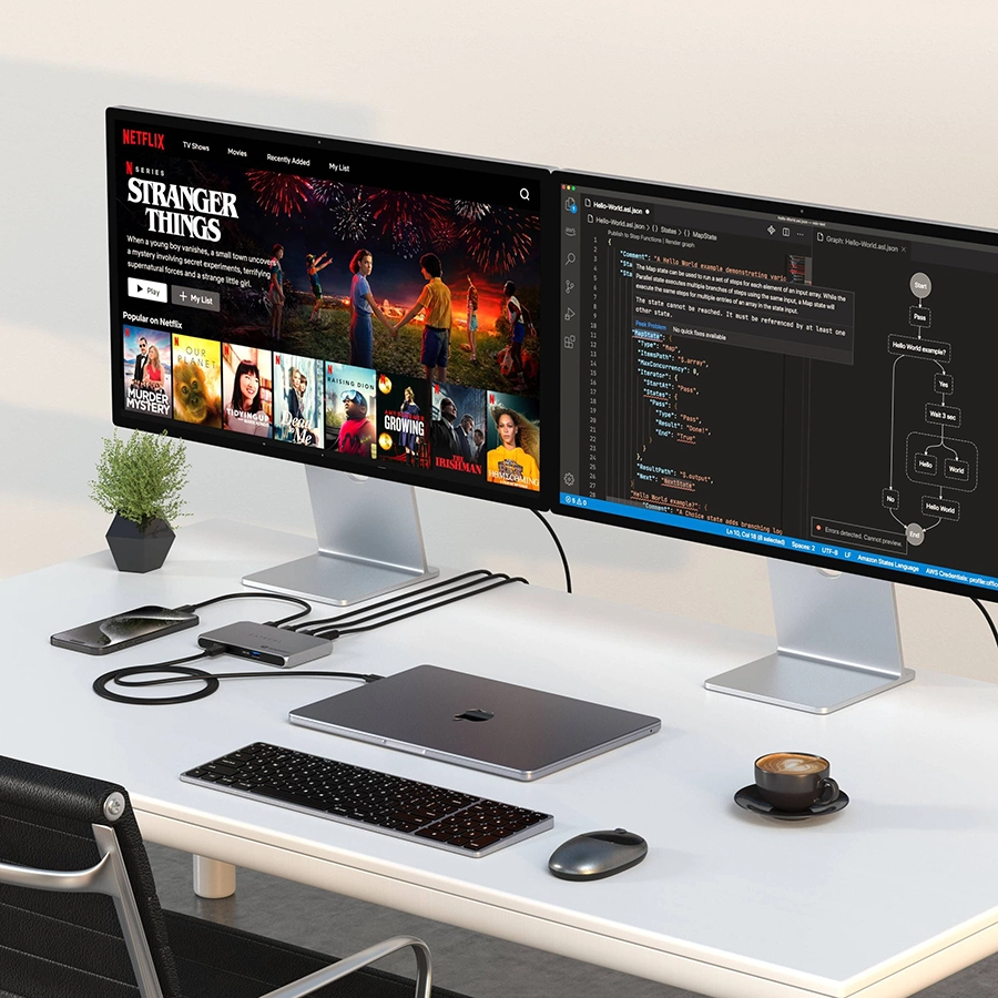 Dock Thunderbolt 4 Satechi Slim Hub Pro 5 in 1 (xuất 8K, PD 96W, 40Gbps)
