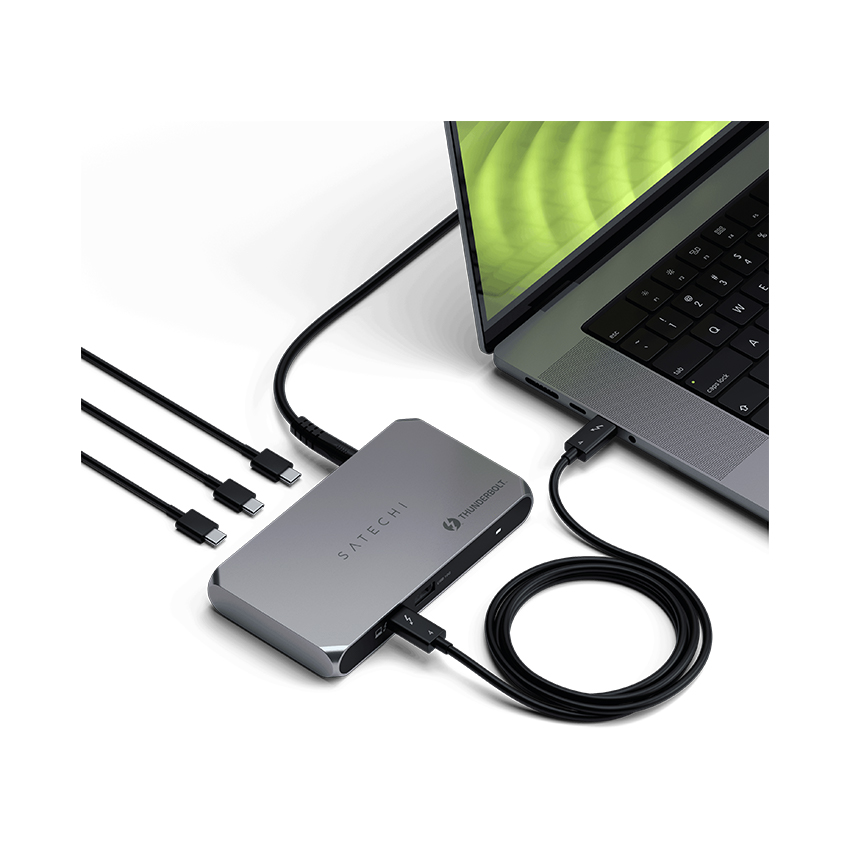 Dock Thunderbolt 4 Satechi Slim Hub Pro 5 in 1 (xuất 8K, PD 96W, 40Gbps)
