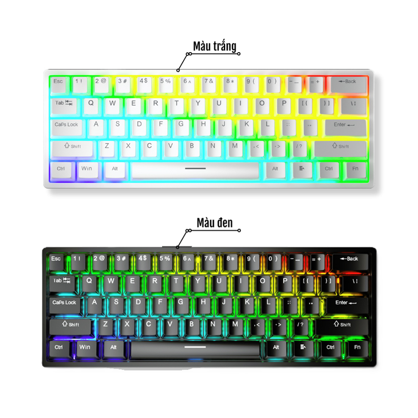 Bàn phím gaming có dây AULA F3261 (Phiên bản Đen/Trắng)