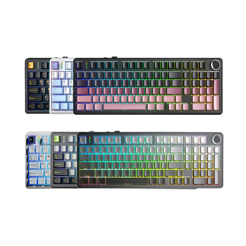 Bàn phím gaming AULA F99/ F99 Pro Tri-mode Có Núm Xoay