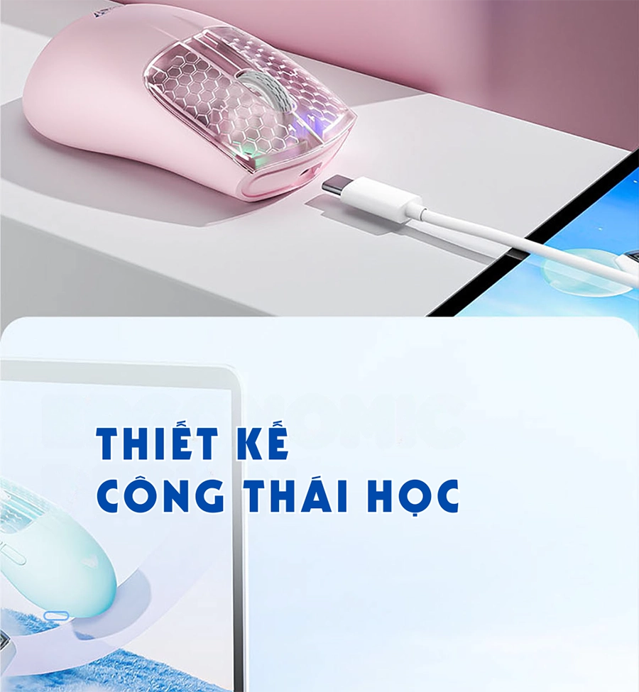 Chuột gaming AULA SC560 3 mode (Có dây/ 2.4G/ Bluetooth)