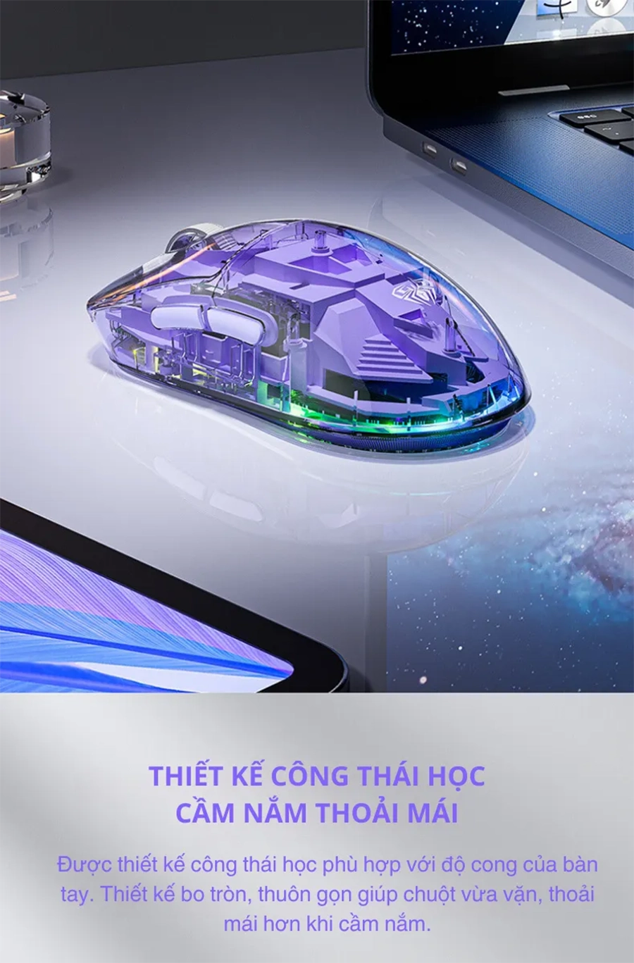 Chuột gaming AULA SC660 3 mode (Có dây/ 2.4G/ Bluetooth)