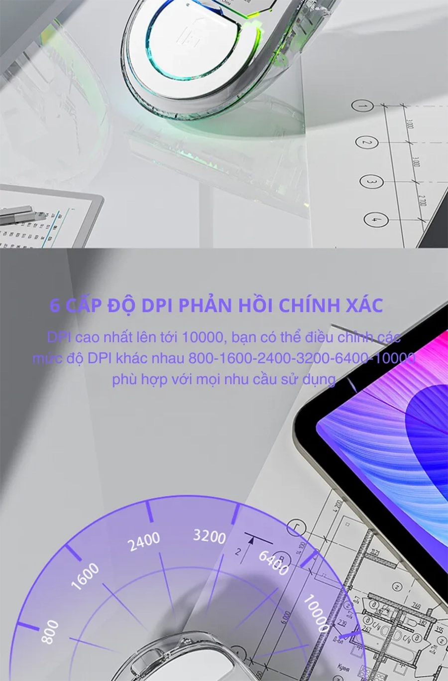 Chuột gaming AULA SC660 3 mode (Có dây/ 2.4G/ Bluetooth)