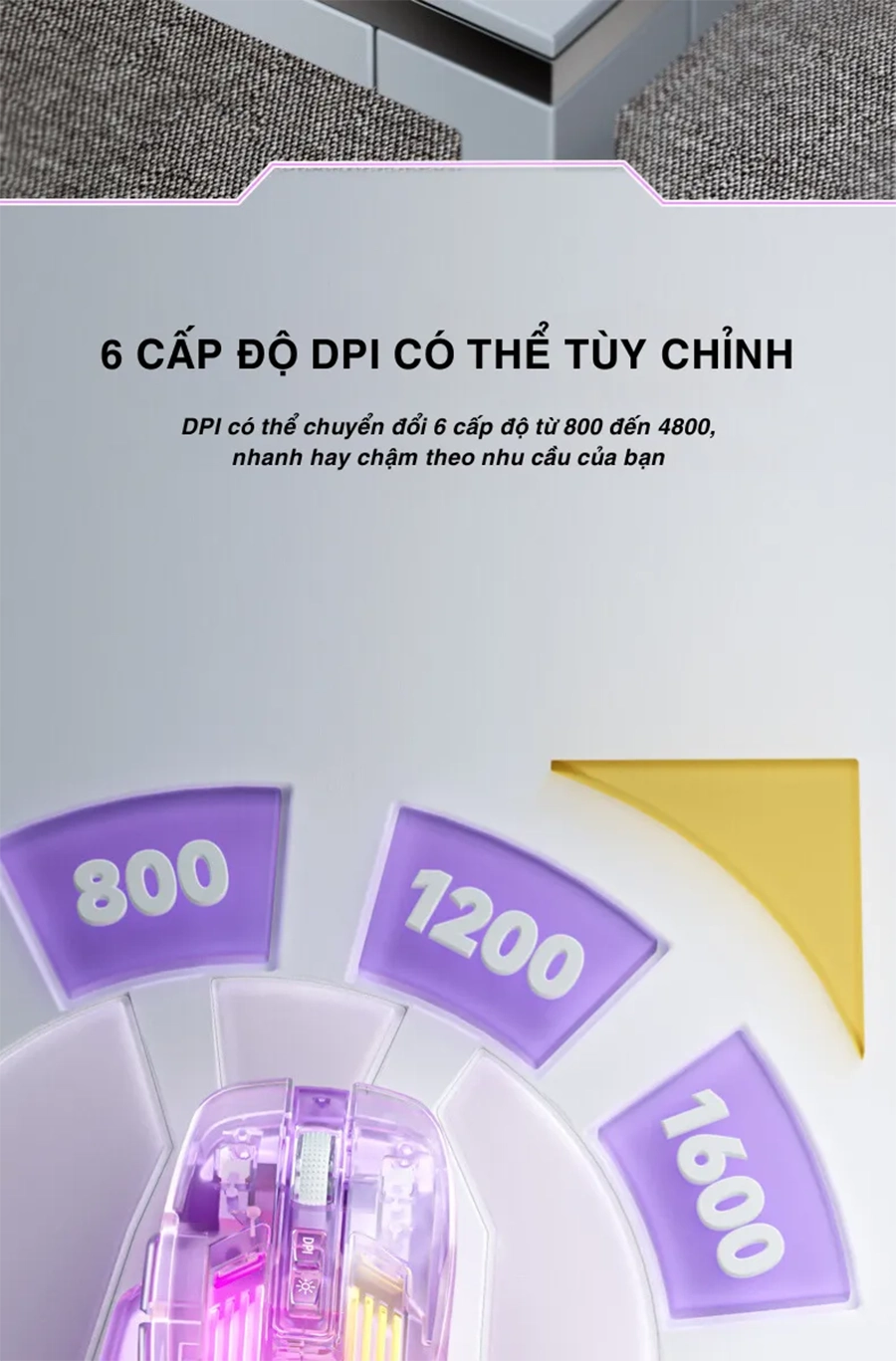Chuột Gaming không dây AULA SC518 trong suốt