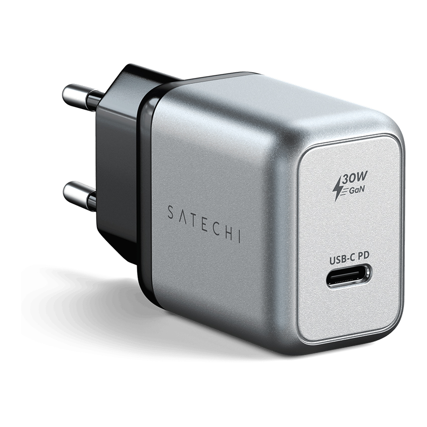 Cốc sạc nhanh Satechi 30W USB-C PD GaN Wall Charger (Chân tròn EU)