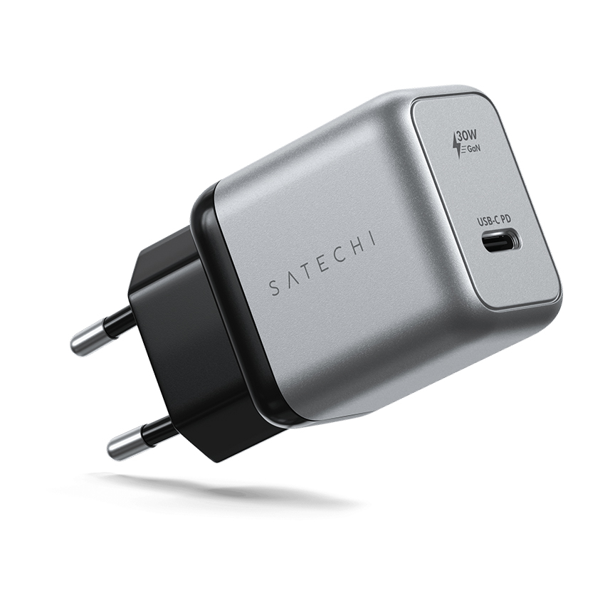 Cốc sạc nhanh Satechi 30W USB-C PD GaN Wall Charger (Chân tròn EU)