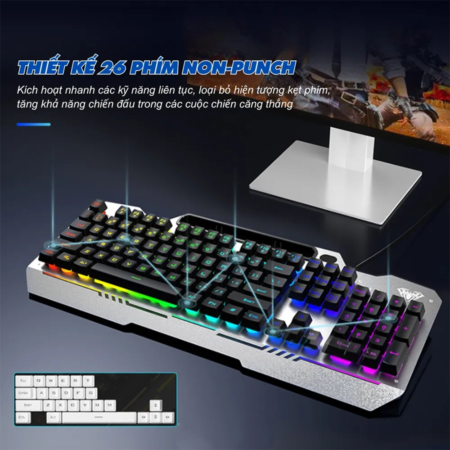 Combo Bàn Phím và Chuột Giả Cơ AULA T102