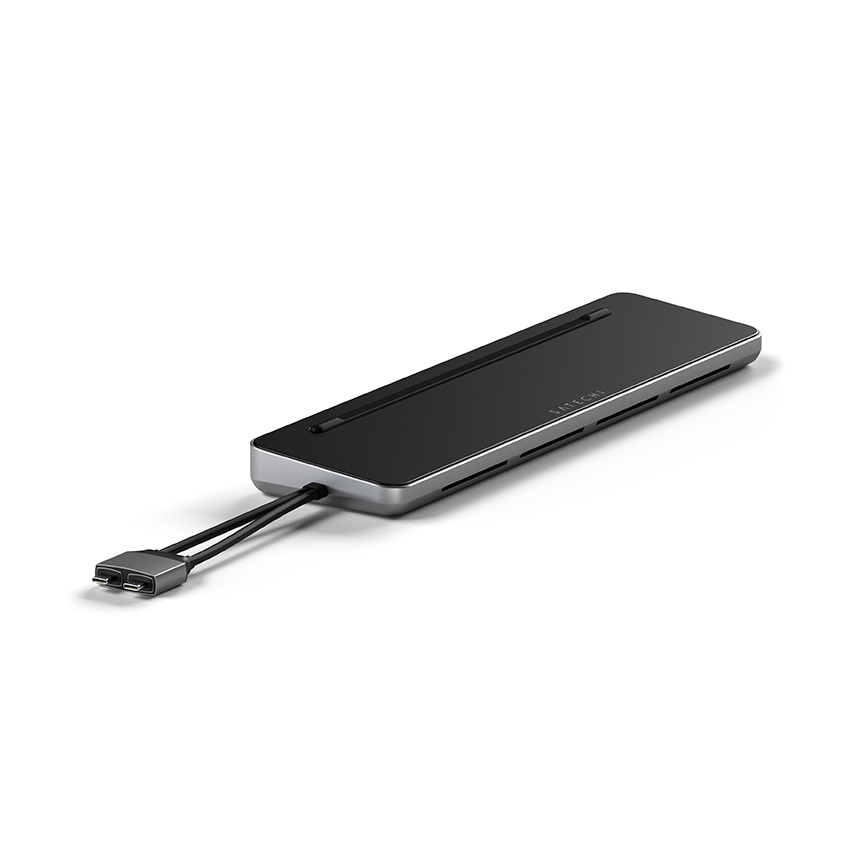 Dock dual USB-C kiêm đế Satechi 10 in 1 (có khe hỗ trợ SSD M2 SATA/NVMe)