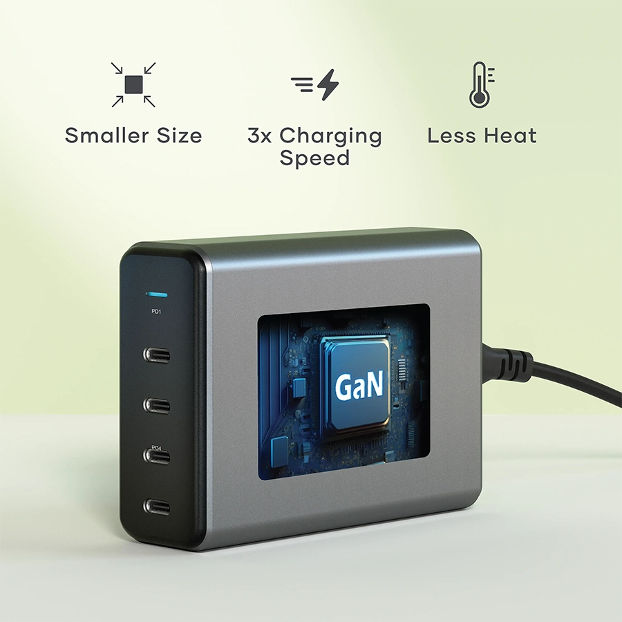 Dock sạc Satechi USB-C 165W PD 4 cổng (GaN, sạc nhanh đa thiết bị)