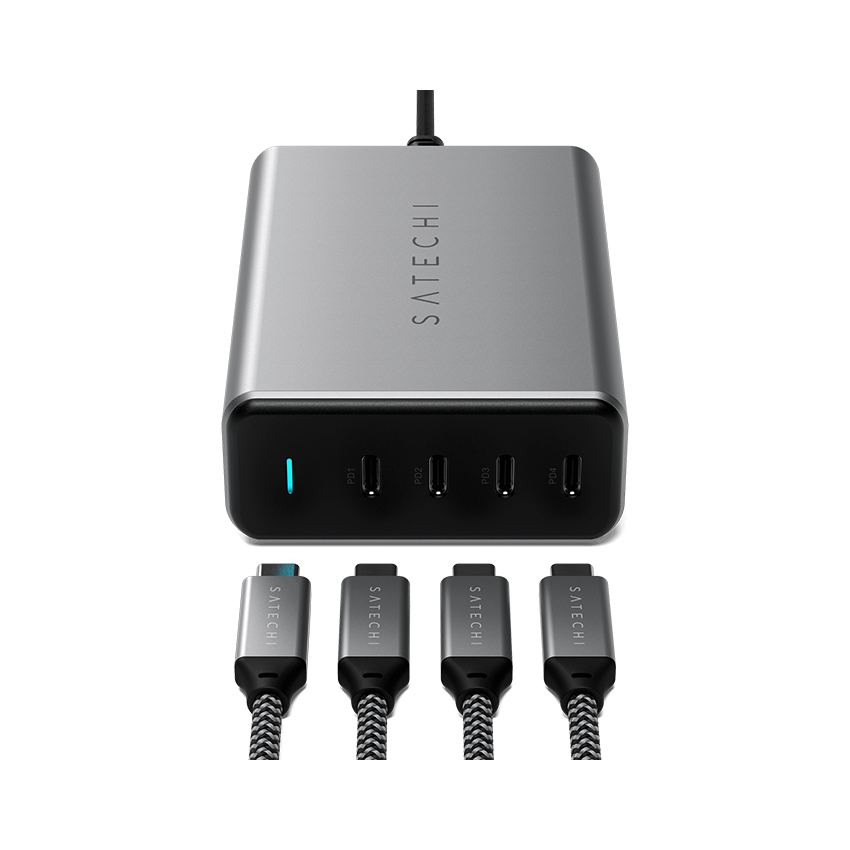 Dock sạc Satechi USB-C 165W PD 4 cổng (GaN, sạc nhanh đa thiết bị)