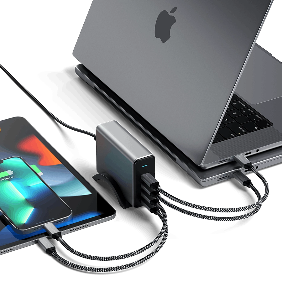 Dock sạc Satechi USB-C 165W PD 4 cổng (GaN, sạc nhanh đa thiết bị)