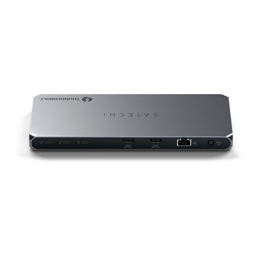 Dock Thunderbolt 4 Satechi 12 in 1 (màu xám, xuất 6K/8K, 40Gbps, PD 96W)