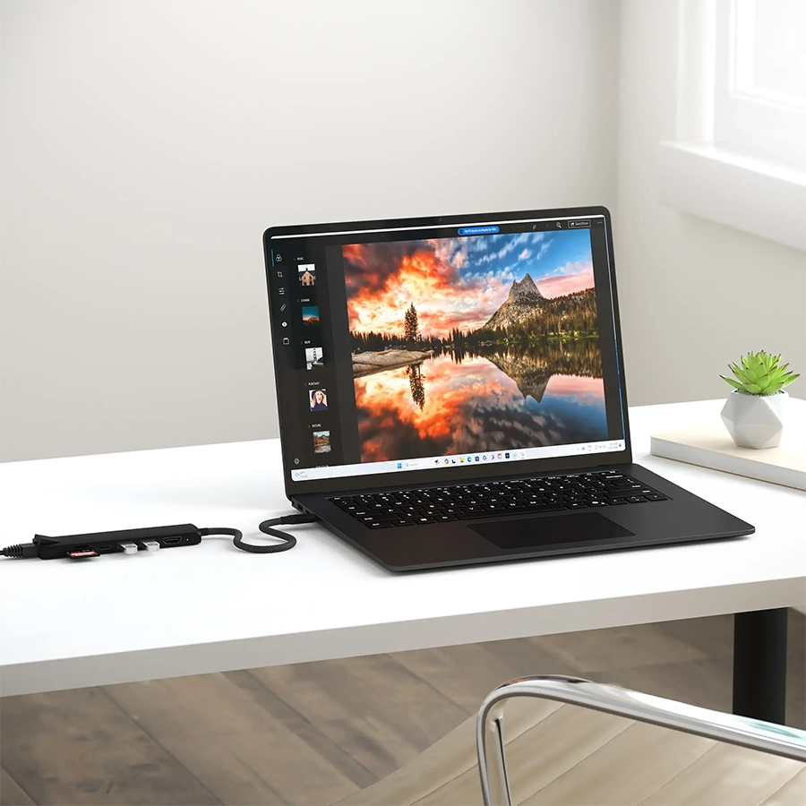 Hub USB-C Satechi Slim 7 in 1 (Ethernet, HDMI 4K, Sạc USB-C PD 100W, 2 x USB-A, SD, Micro)