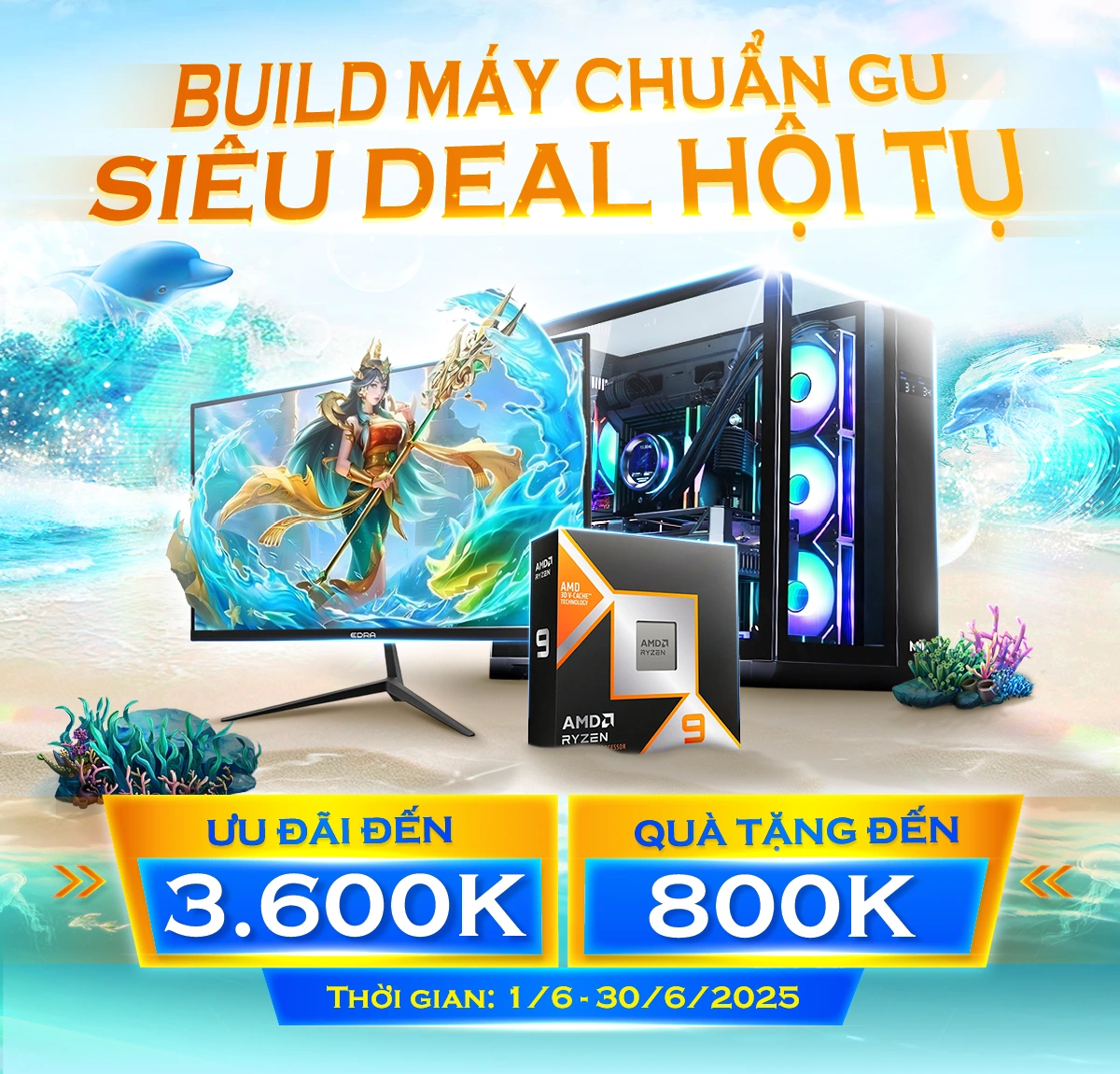 Build PC ưu đãi đến 3.6 triệu, quà tặng đến 800K