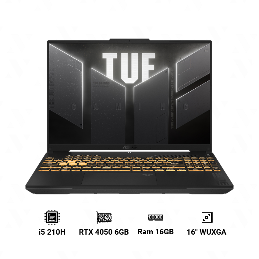 Laptop ASUS TUF Gaming F16 FX607VU-RL045W (Intel Core i5 210H | 16GB DDR6 | 512GB SSD | RTX 4050 6GB | 16″ WUXGA | Windows 11 Home | Đen) (Sao chép)