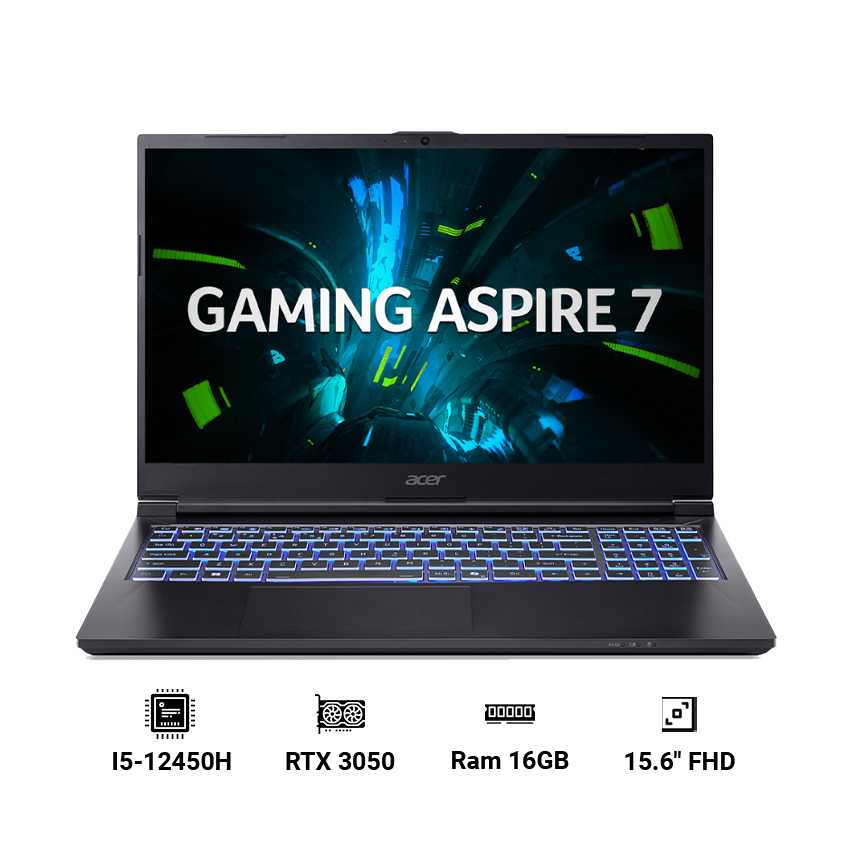 Laptop Gaming Acer Aspire 7 A715-59G-57TU (i5-12450H | GeForce RTX™ 3050 6GB | 16GB | 512GB | 15.6' FHD 144Hz | Win 11)