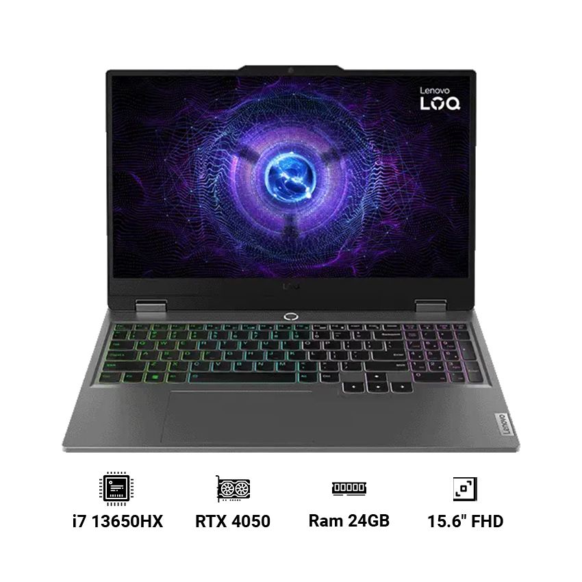 Laptop Gaming Lenovo LOQ 15IRX9 83DV017HVN (i7-13650HX | 24GB | 512GB | GeForce RTX™ 4050 6GB | 15.6' FHD 144Hz | Win 11)