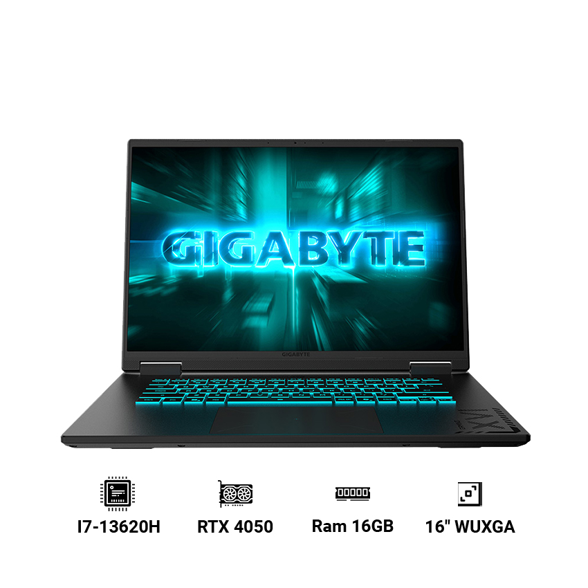 Laptop Gigabyte Gaming A16 CMHI2VN893SH (Intel core i7-13620H | 16GB RAM | 512GB SSD | RTX 4050 6GB | 16" WUXGA 165Hz | Win 11| Đen)
