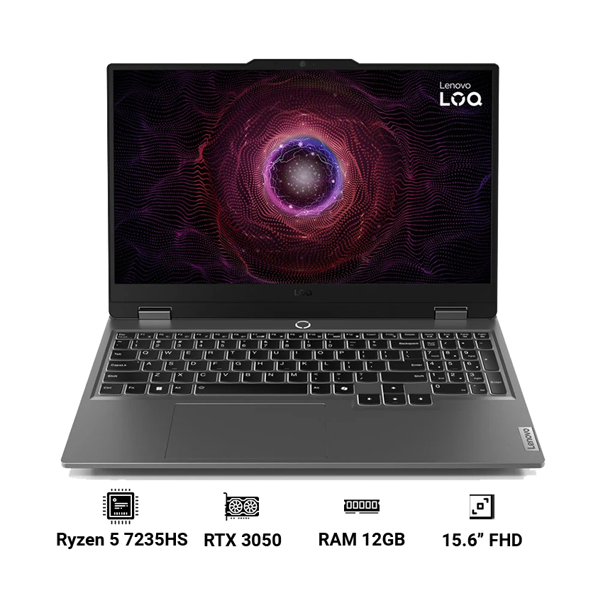 Laptop Lenovo LOQ 15ARP9 83JC00HXVN (Ryzen 5 7235HS | RAM 12GB | GeForce RTX 3050 | 512GB SSD | 15.6" | Windows 11 | Xám)
