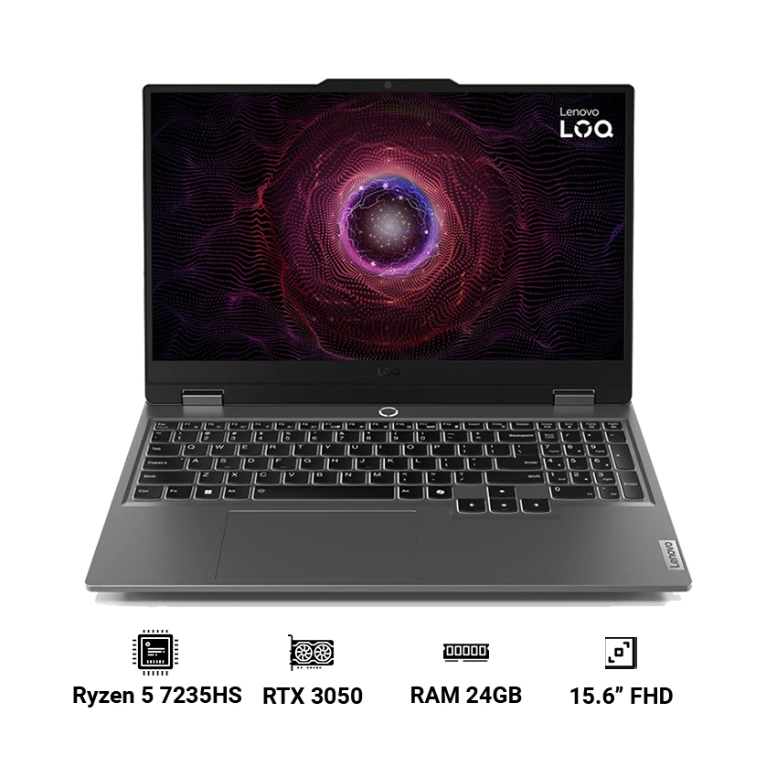 Laptop Lenovo LOQ 15ARP9 83JC00HYVN (Ryzen 5 7235HS | RAM 24GB | GeForce RTX 3050 | 512GB SSD | 15.6" | Windows 11 | Xám)