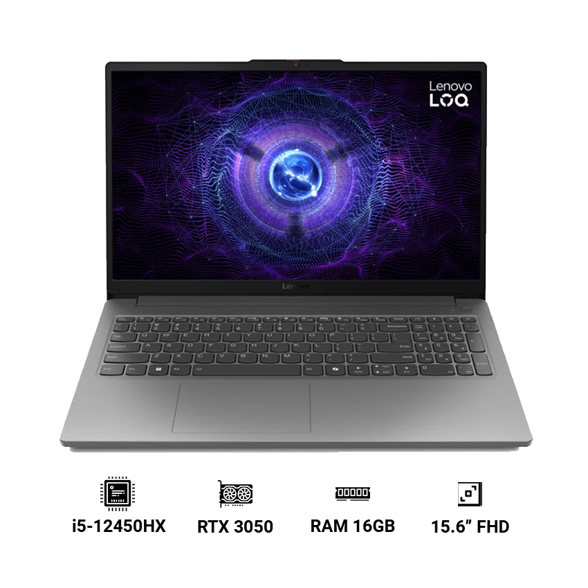 Laptop Lenovo LOQ 15IAX9E 83LK0079VN (i5-12450HX | RAM 16GB | GeForce RTX 3050 | 512GB SSD | 15.6" | Windows 11 | Xám)